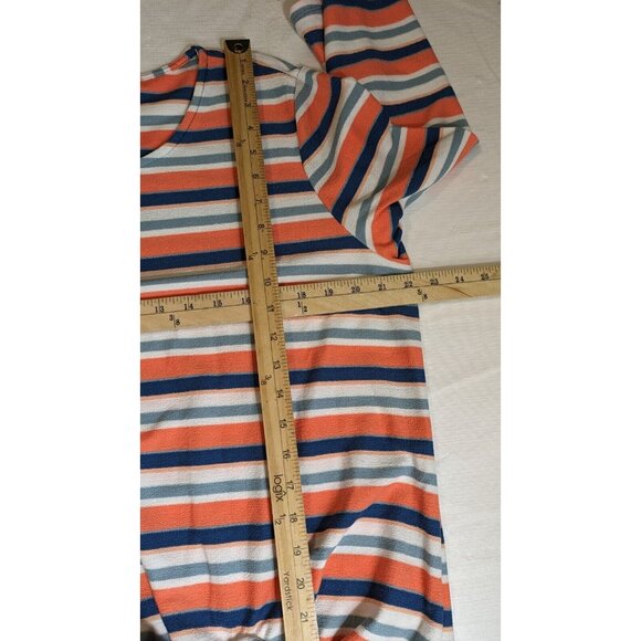 Ruby R Women Pullover Orange Blue Side Tie Knit Striped Top Blouse Sz XL (13) - Picture 9 of 13
